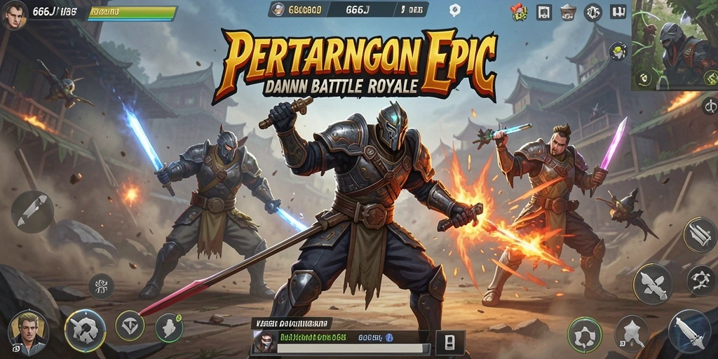 Screenshot gameplay 666J menampilkan aksi seru dalam pertarungan Battle Royale.