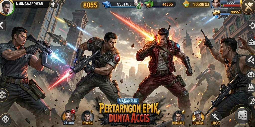 Tampilan gameplay seru dalam 8055 yang penuh aksi.