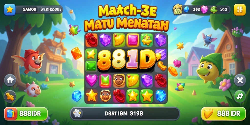 Tampilan gameplay seru dalam 888IDR dengan variasi level yang beragam.