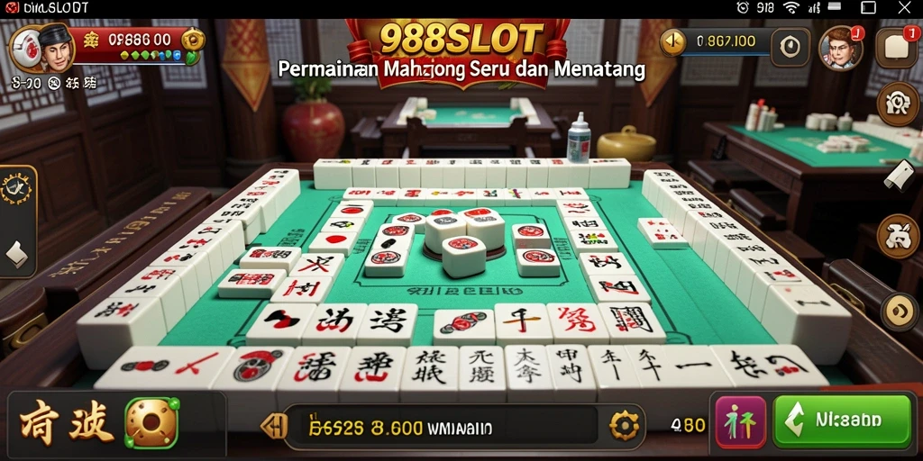 Screenshot gameplay 988SLOT yang menampilkan aksi seru permainan Mahjong.