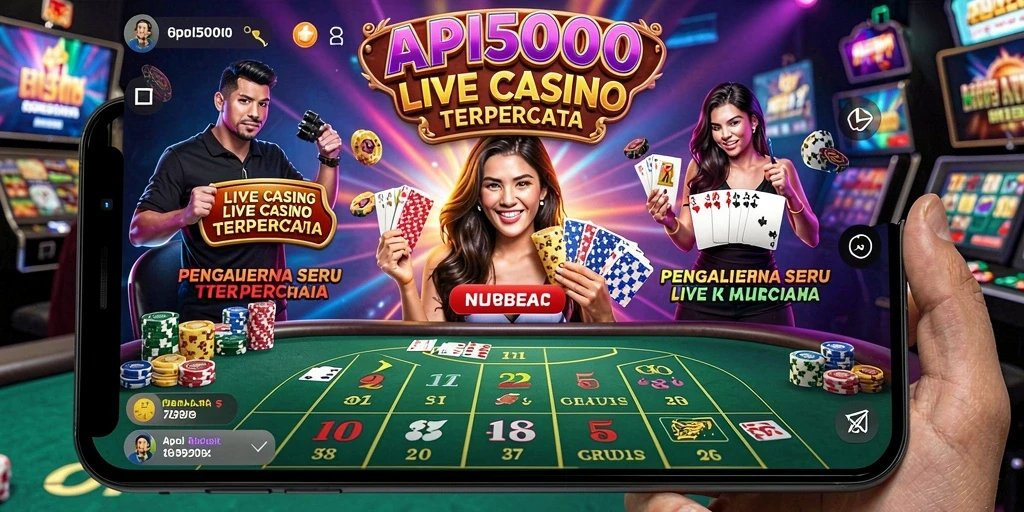 Screenshot API5000 menampilkan aksi dealer langsung di meja kasino.
