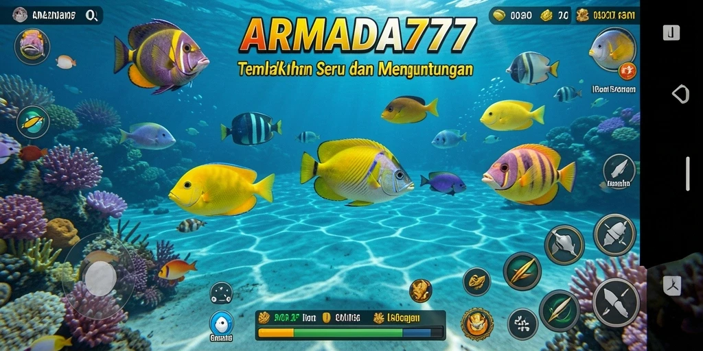 Tampilan menarik dari gameplay Tembak Ikan ARMADA777 yang seru.
