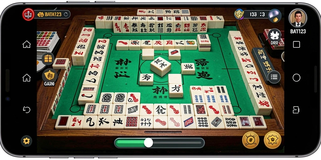 Screenshot gameplay BATA123 yang menampilkan tantangan Mahjong.