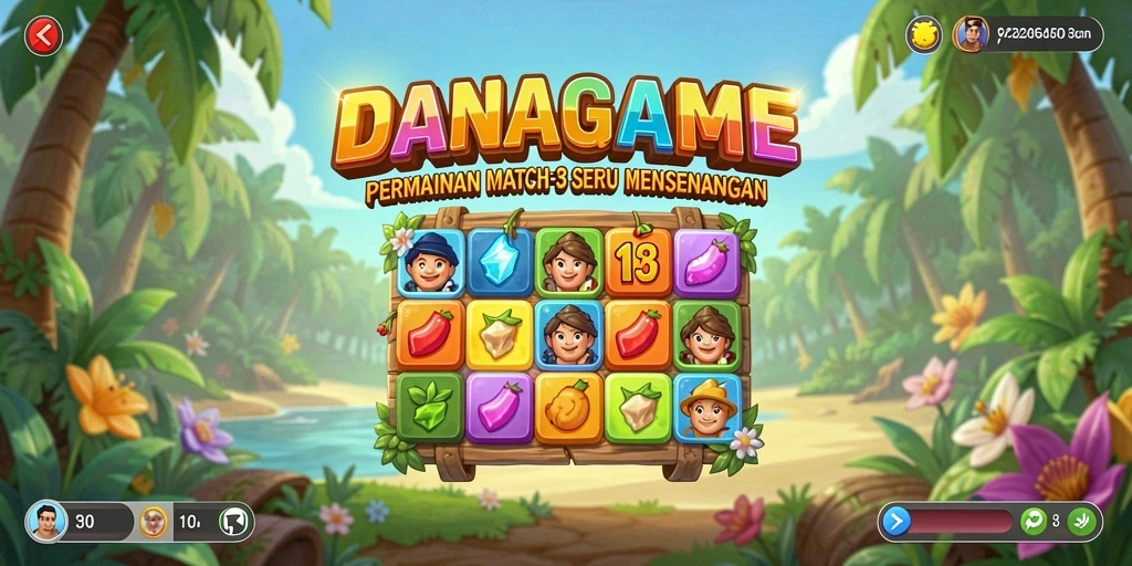 Tampilan gameplay <strong>DANAGAME</strong> dengan aksi Match-3 yang seru.