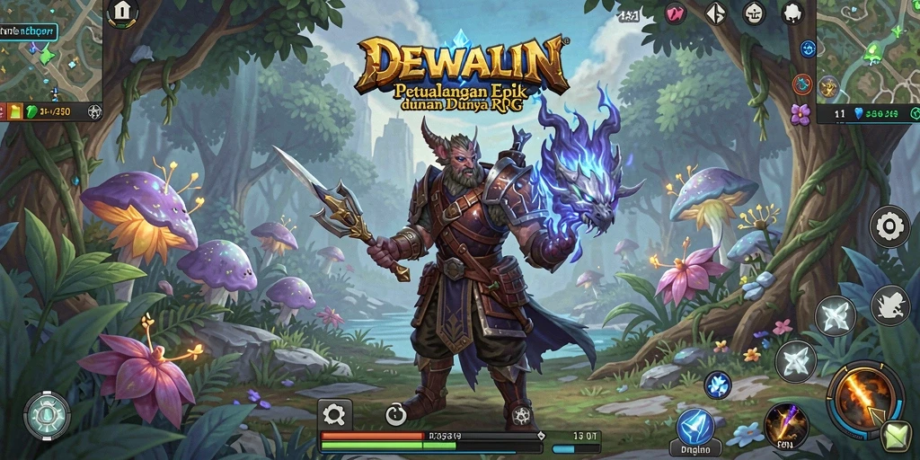 Tampilan menarik dari gameplay RPG DEWALIN dengan karakter dan pertarungan epik.