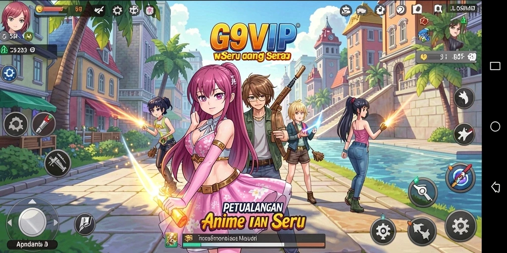 Tampilan gameplay G9VIP yang penuh aksi dan karakter menarik.