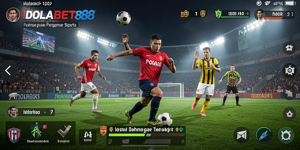 Tampilan gameplay seru dalam IDOLABET88 yang menggambarkan pertandingan olahraga.
