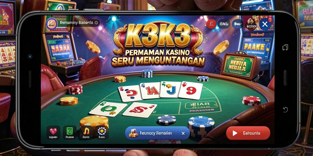 Screenshot K3K3 menunjukkan gameplay Kasino yang menarik dan interaktif.