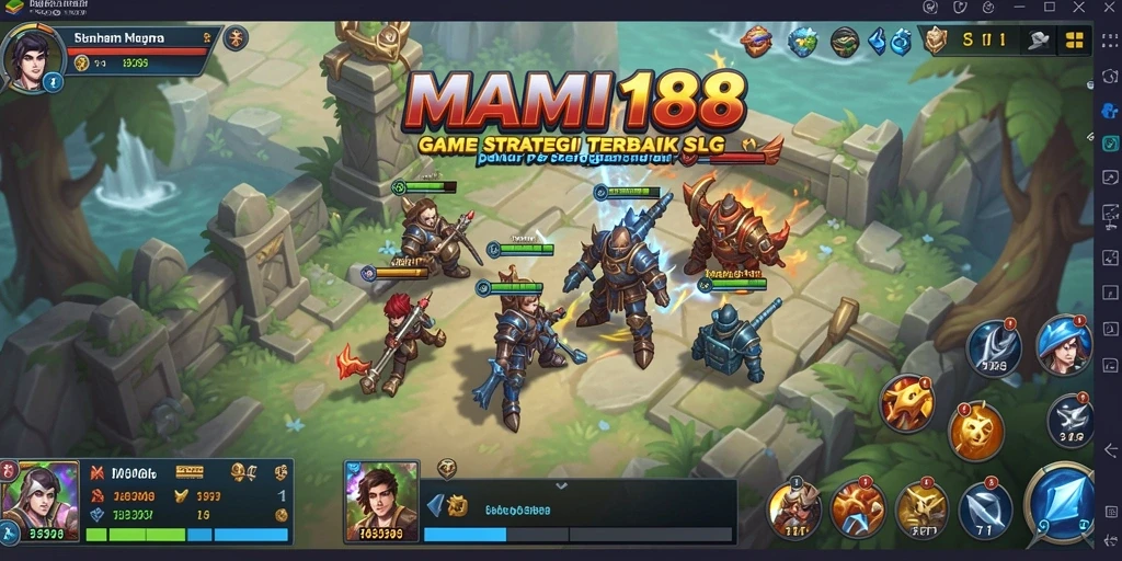 Screenshot MAMI188 yang menunjukkan aksi pertempuran strategis.