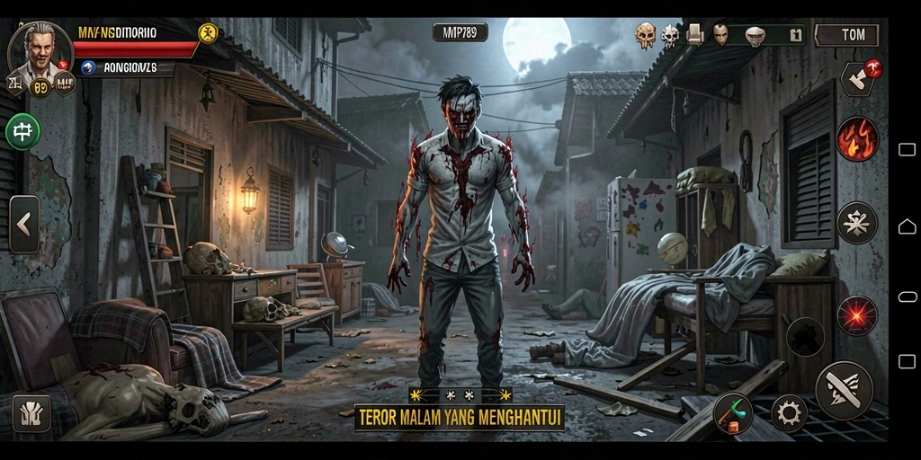Tampilan gameplay MVP789 dengan nuansa horror yang mencekam.