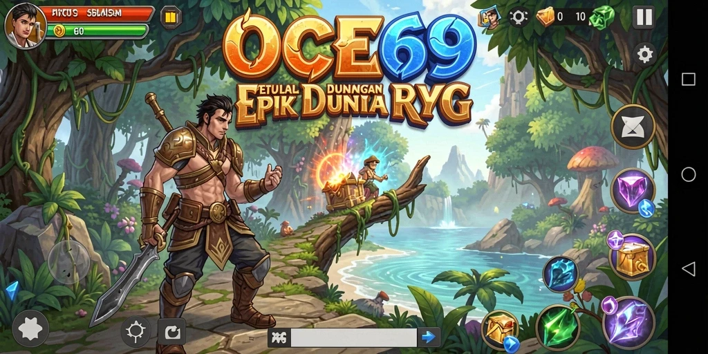 Gameplay OCE69 yang penuh aksi dan petualangan RPG.