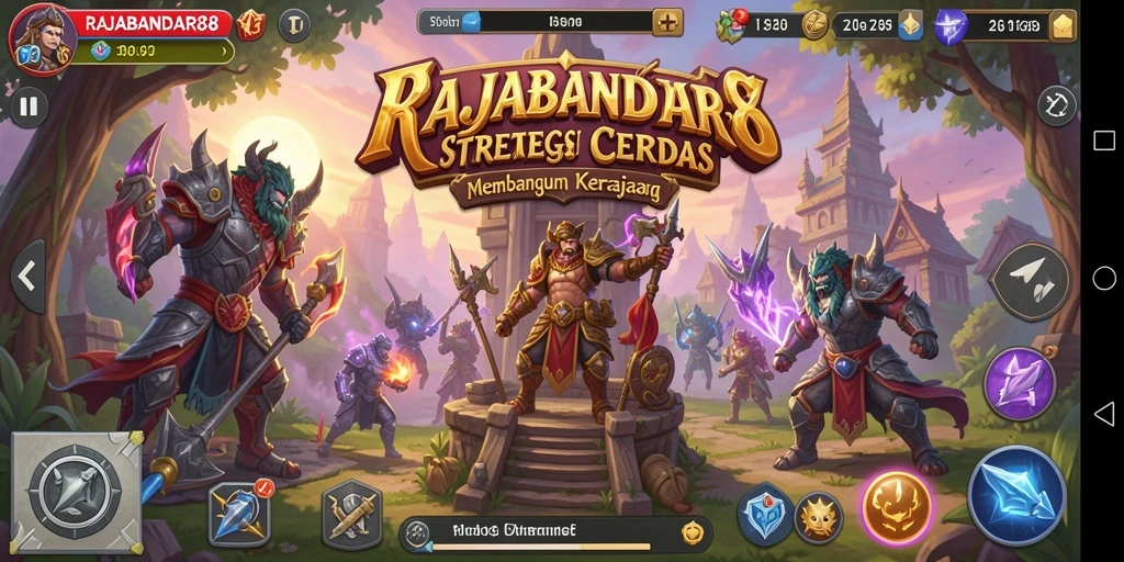 Tampilan gameplay menarik dari RAJABANDAR88 di layar utama.