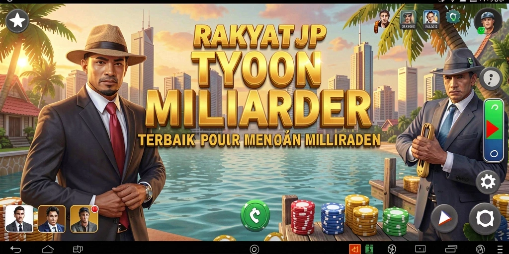 Screenshot RAKYATJP menampilkan gameplay seru dan pengelolaan bisnis yang menarik.