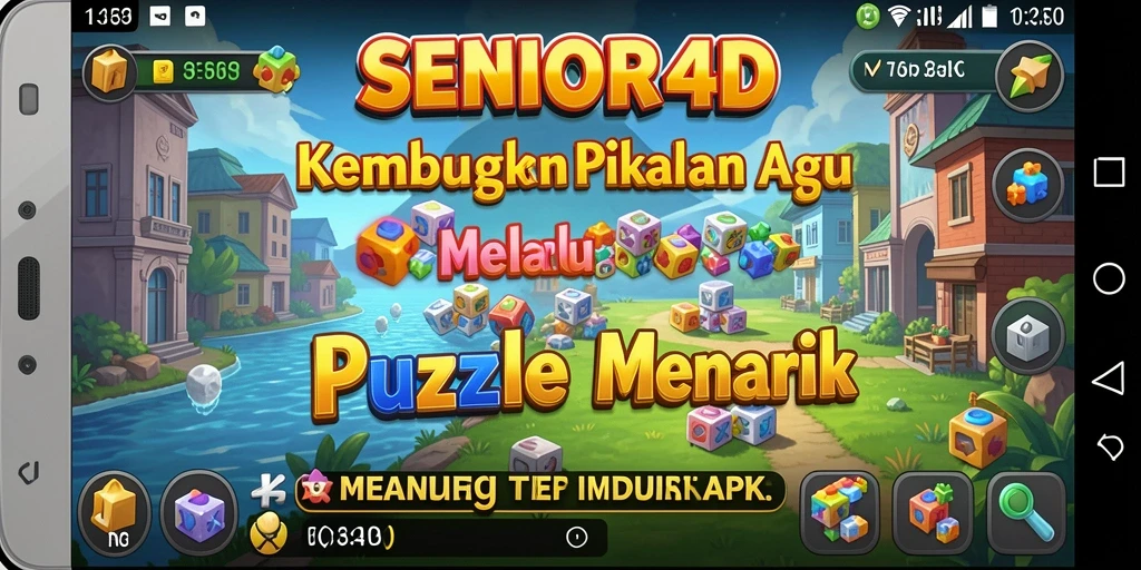 Tangkapan layar utama SENIOR4D menampilkan gameplay menantang di dunia Puzzle.