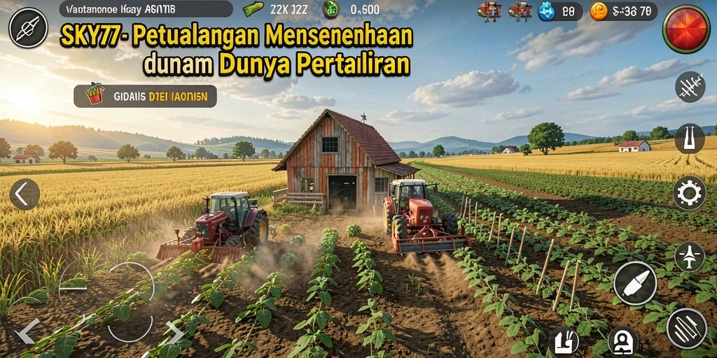 Gameplay seru SKY77 dalam mengelola pertanian virtual.