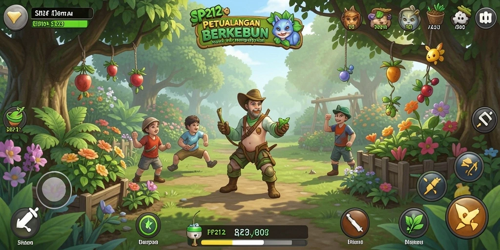 Tampilan menarik dari gameplay SP212 saat berkebun.