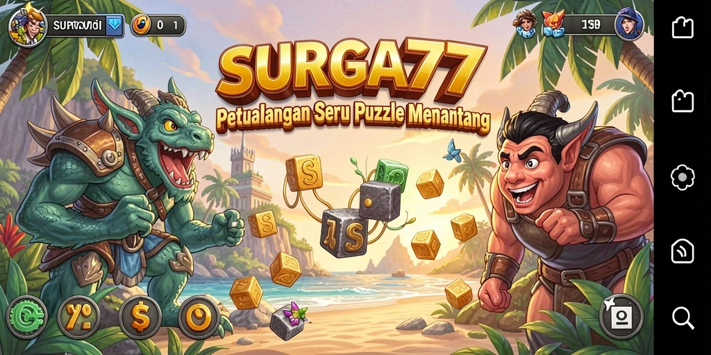 Screenshot gameplay SURGA77 menampilkan momen seru menyelesaikan puzzle.