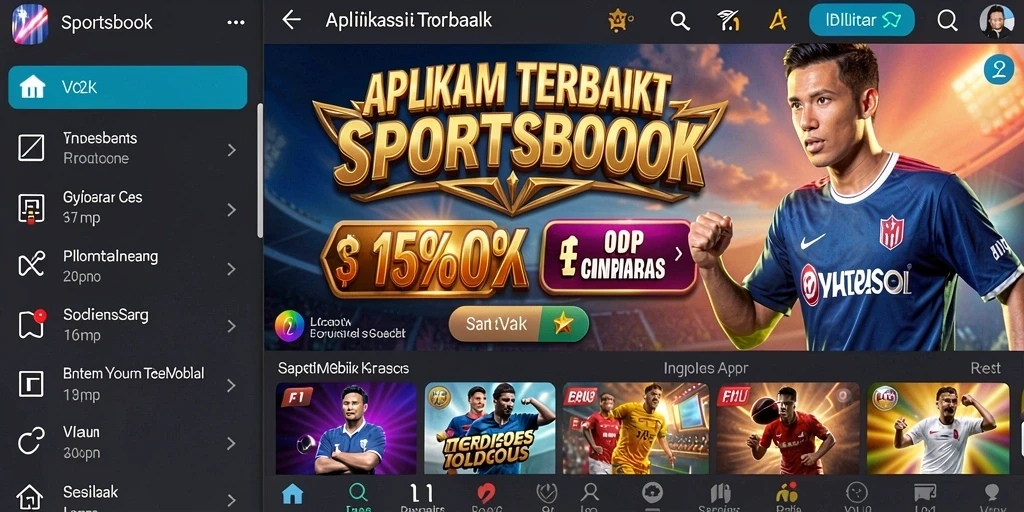 Tampilan inti dari gameplay yang menarik dalam aplikasi Sportsbook V21.