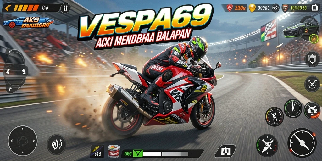 Tampilan seru dari balapan mendebarkan VESPA69 dengan grafis yang memikat.
