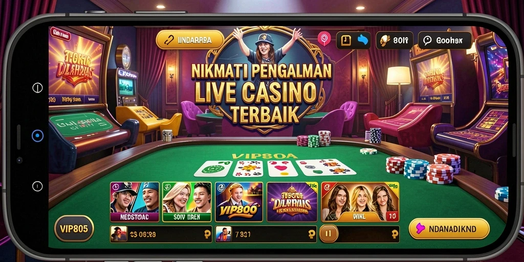 Gameplay Live Casino yang mendebarkan dan interaktif di VIP805.